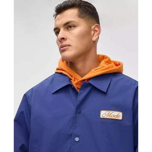 Mode of One Men’s Nylon Ripstop Coaches Jacket Blue S NWT - Picture 3 of 9